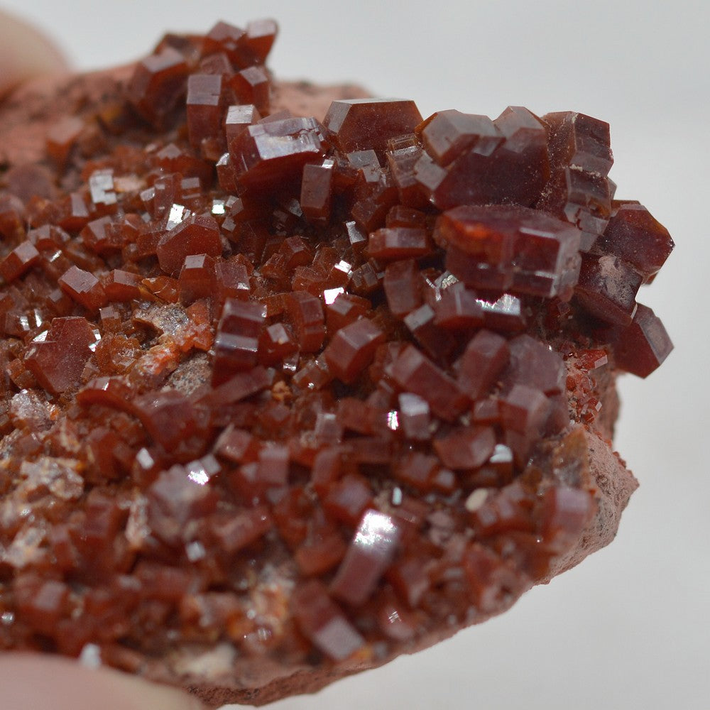 Cristaux hexagonaux de vanadinite sur gangue de 103g en provenance de la province de Midelt