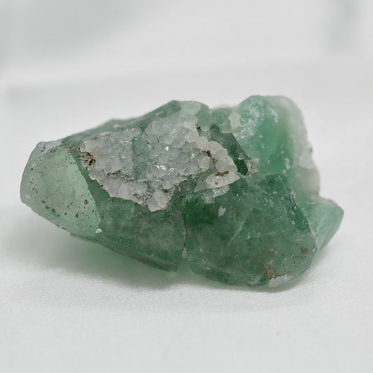 Fluorite vert d'eau avec quartz et pyrite d'El Hammam 90g