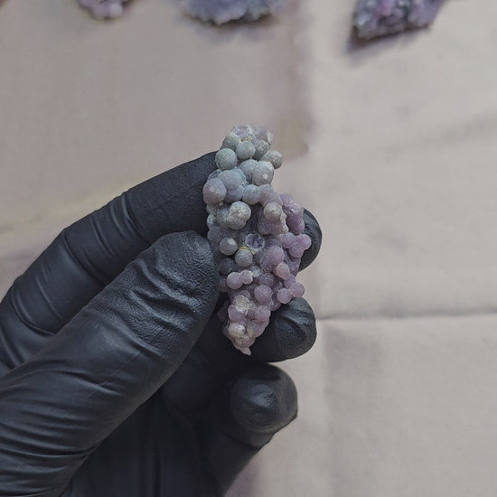 Calcédoine bicolore violette et verte d'Indonésie 15g - Vue en 360°