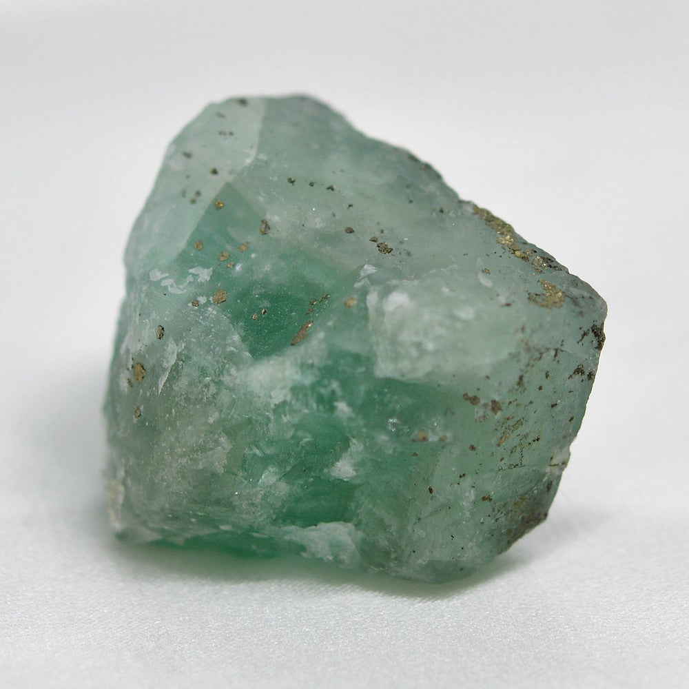 Pyrite sur fluorite verte 42g d'El Hammam au Maroc pierre brute naturelle