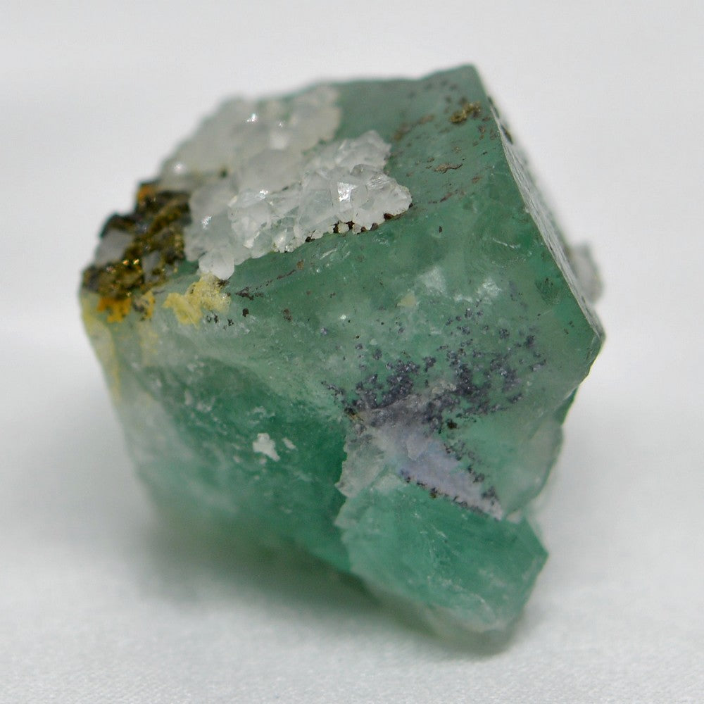 Quartz et pyrite sur fluorine vert d'eau 41g avec inclusions de minéral de la mine d'El Hammam