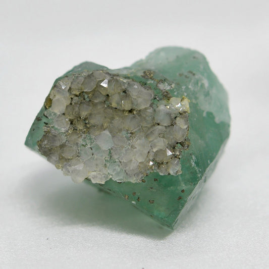 Quartz sur fluorite vert d'eau du Maroc 36g