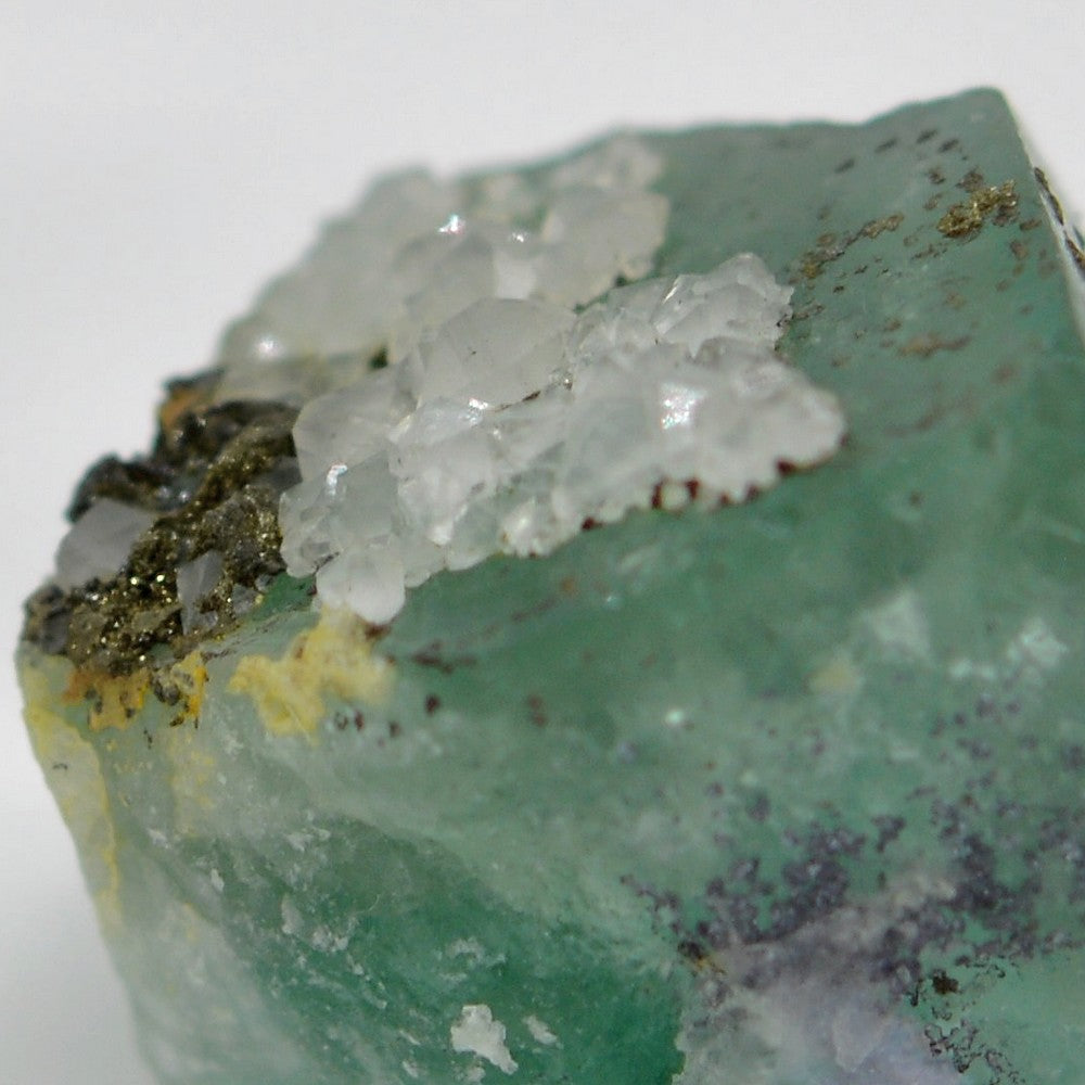 Cristaux de quartz sur fluorite vert d'eau marocaine de 41g